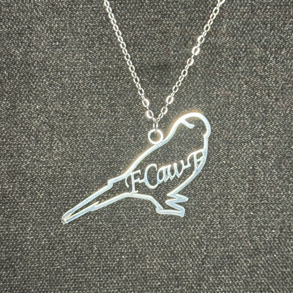 🐦 “F-Caw-F” Bird Necklace – Snark by Steph (Silver)
